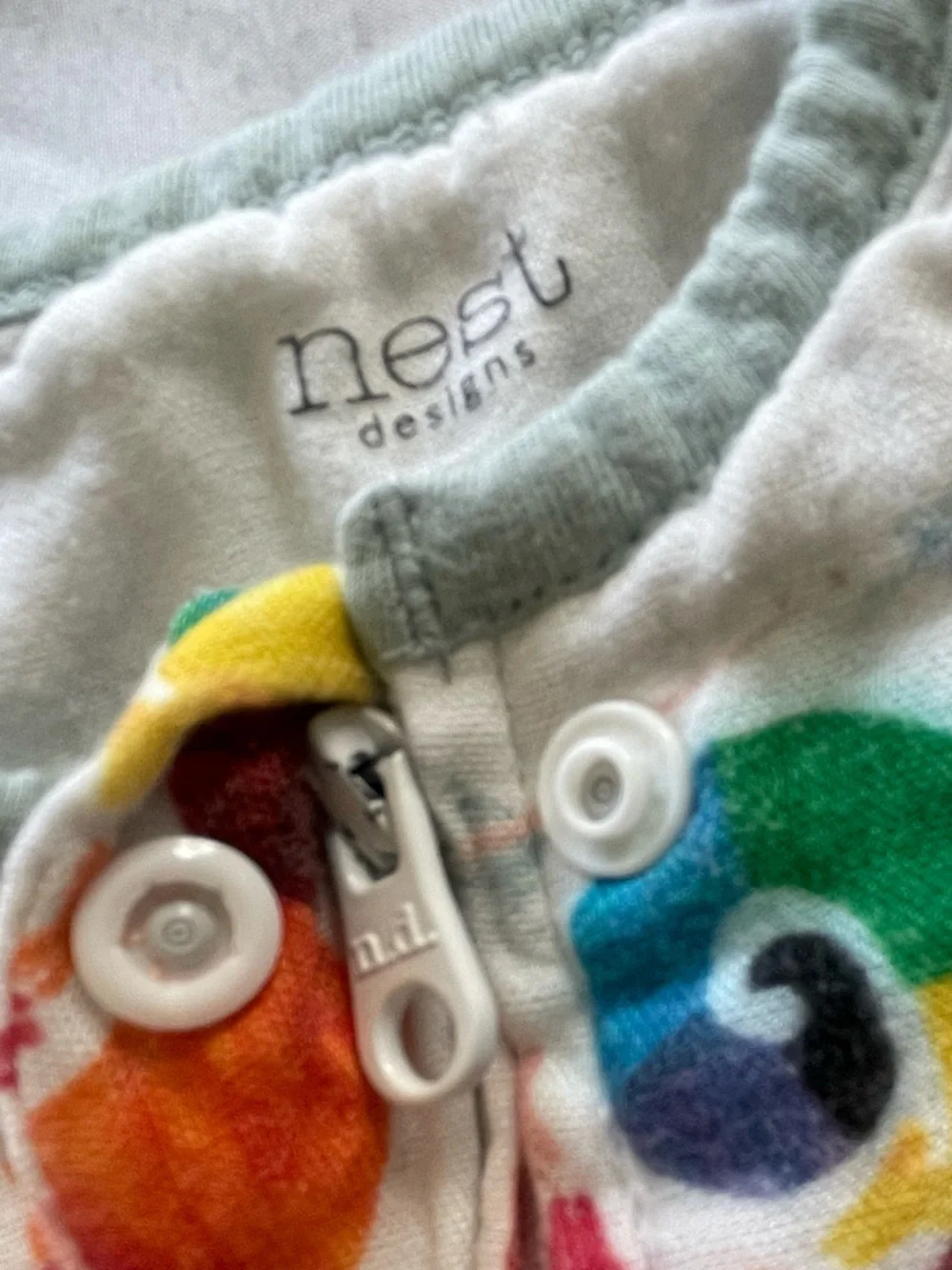 World of Eric Carle Baby Nest Pajamas Rainbow Chameleon Print Zip Snap Sleeper